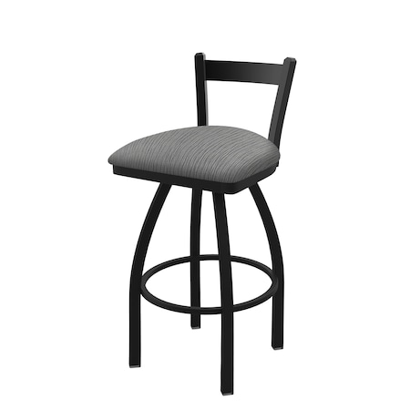 Holland Bar Stool Co 30" Low Back Swivel Bar Stool, Black Wrinkle, Graph Seat 82130BW020